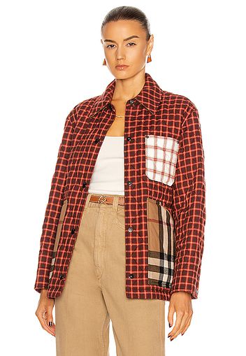 Burberry Hexham Shacket in Red