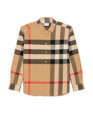 Burberry Somerton Check Shirt in Neutral,Plaid