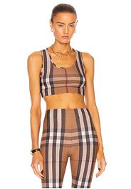 Burberry Immy Check Bra Top in Brown