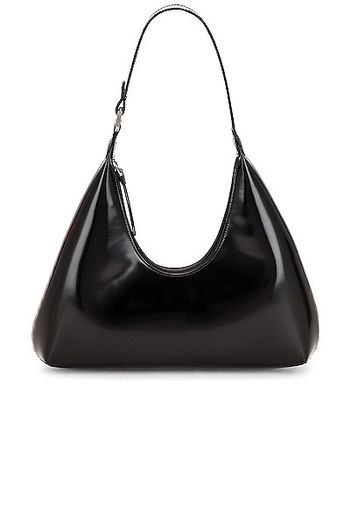 BY FAR Amber Semi Patent Leather Bag in Black