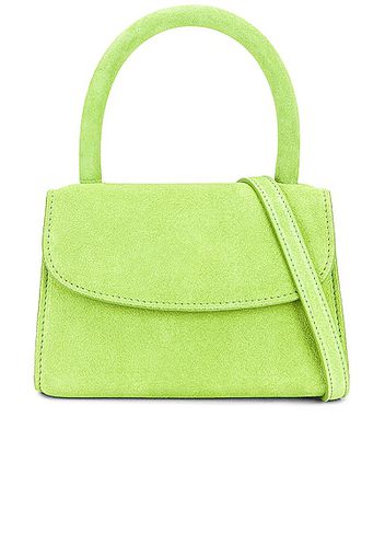 BY FAR Mini Suede Bag in Green