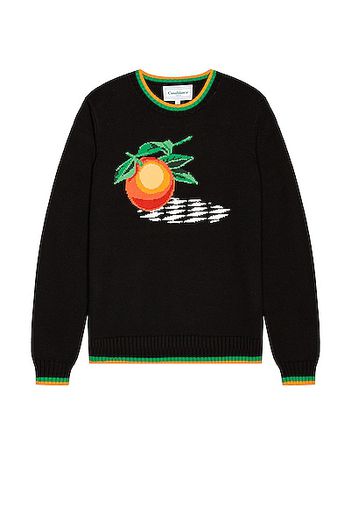 Casablanca Orange Intarsia Sweater in Black