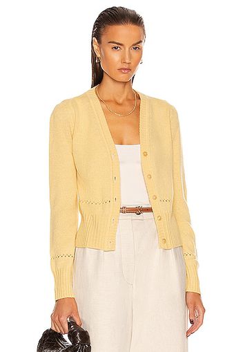 Chloe Long Sleeve Cardigan in Lemon