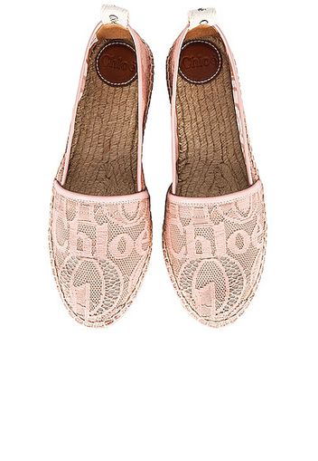 Chloe Woody Espadrille Flats in Pink