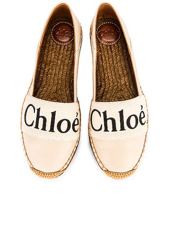 Chloe Woody Espadrille Flats in Cream