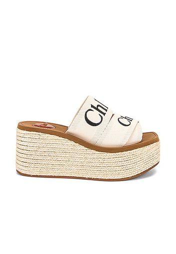 Chloe Woody Canvas Espadrille Mules in White