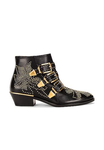 Chloe Susanna Leather Studded Booties in Black