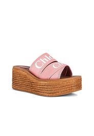 Chloe Woody Canvas Espadrille Mules in Pink