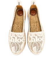 Chloe Woody Espadrille Flats in Cream