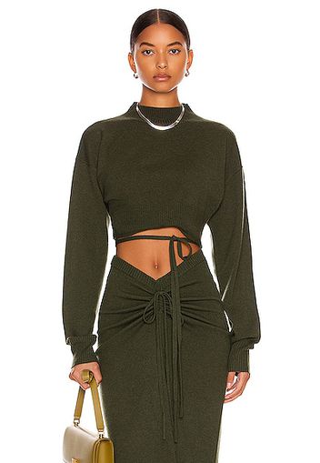 Christopher Esber Oversized Crop Tie Sweater in Army