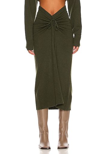 Christopher Esber in Ruched Drape Skirt Olive in Army