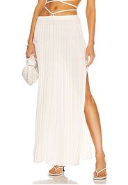 Christopher Esber Pleated Knit Tie Skirt in White