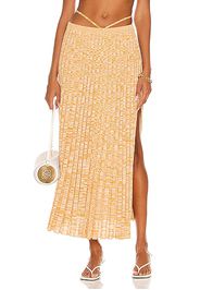 Christopher Esber Pleated Knit Tie Skirt in Mustard