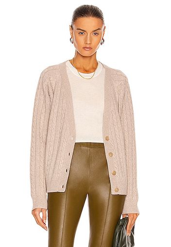 CO Cropped Cable Knit Cardigan in Beige