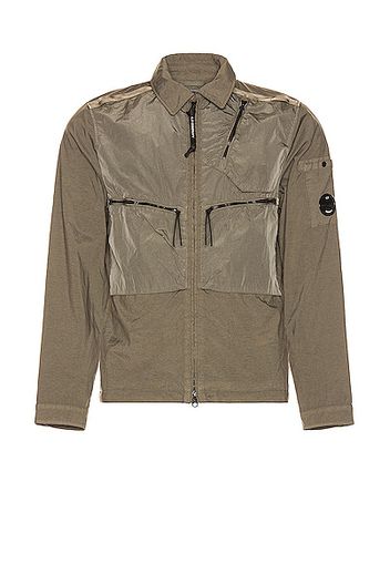 C.P. Company Taylon P Mixed Overshirt in Olive