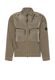 C.P. Company Taylon P Mixed Overshirt in Olive