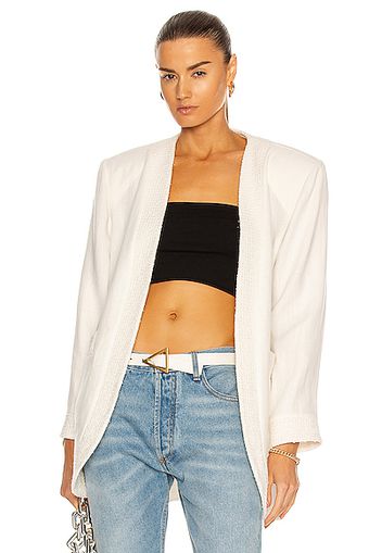 Daniele Carlotta Oversized Linen Cardigan in White