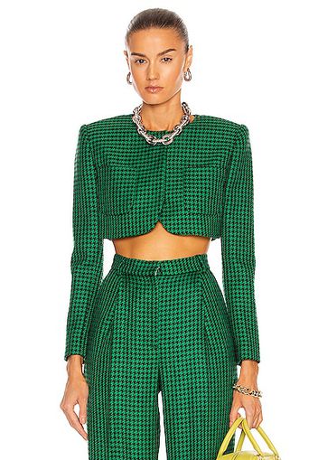 Daniele Carlotta Pied de Poule Micro Jacket in Green