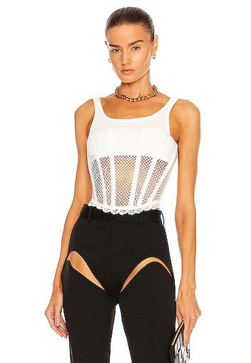 Dion Lee Net Lace Suspended Corset in White