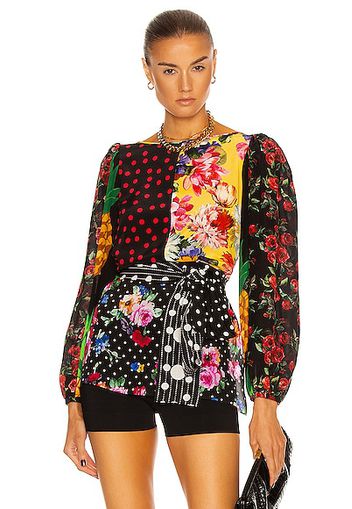 Dolce & Gabbana Printed Patchwork Blouse in Black