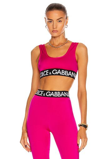 Dolce & Gabbana Elastic Band Crop Top in Pink