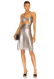 FANNIE SCHIAVONI Amira Dress in Metallic Silver