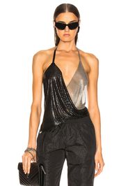 FANNIE SCHIAVONI Jourdana Top in Black,Metallic