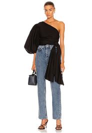 Fe Noel Cloud Wrap Top in Black