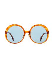 Fendi Promeneye Oversize Round Sunglasses in Brown