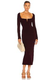 GALVAN Freya Midi Dress in Burgundy