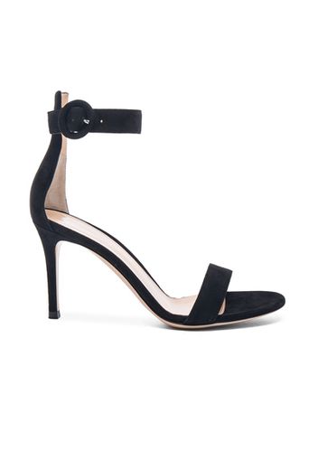 Gianvito Rossi Suede Portofino Heels in Black