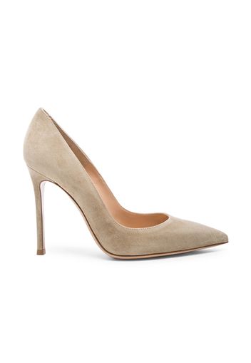 Gianvito Rossi Suede Gianvito Heels in Neutral