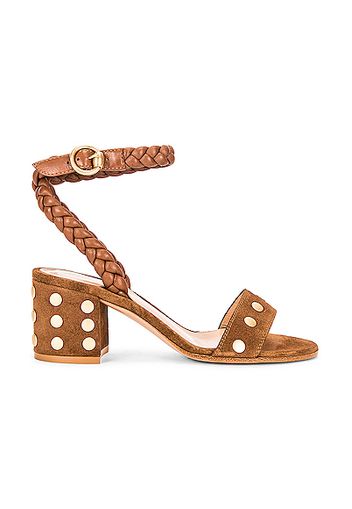 Gianvito Rossi Ankle Strap Stud Sandals in Brown