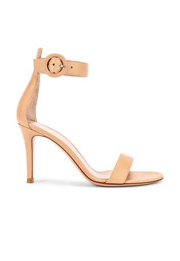 Gianvito Rossi Leather Portofino Heels in Neutral