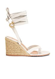 Gianvito Rossi Strappy Espadrille Wedges in White