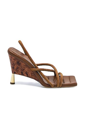 GIA/RHW Strappy Suede Sandal in Brown