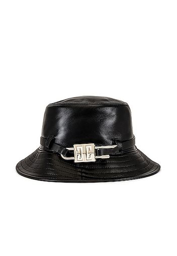 Givenchy Lock Leather Bucket Hat in Black