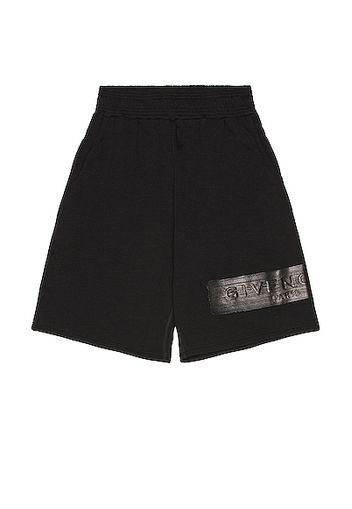 Givenchy Latex Logo Shorts in Black