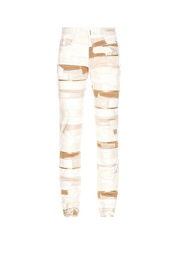 Givenchy Lace & Leather Jeans in White