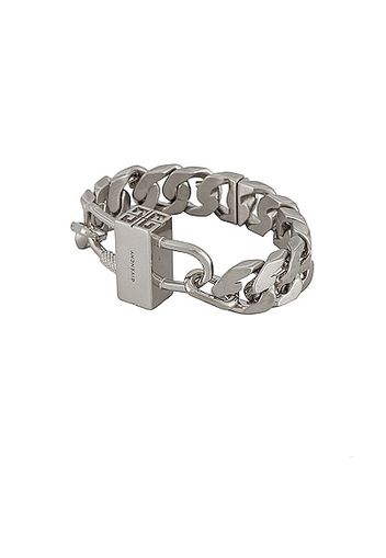 Givenchy G Chain Lock Bracelet in Metallic Silver