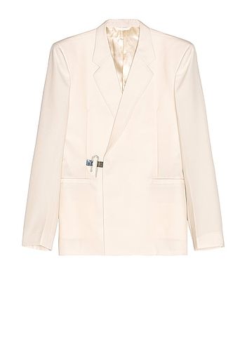 Givenchy Woven Padlock Dry Wool Jacket in Ivory