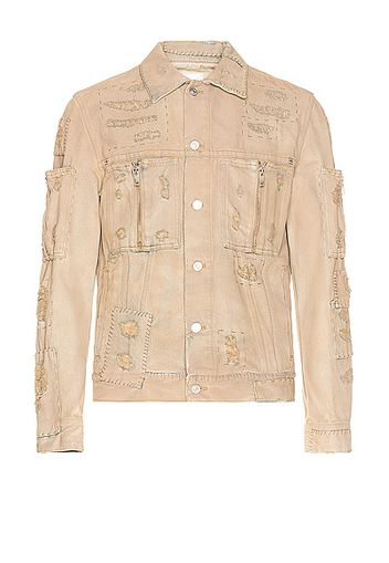 Givenchy Rip & Repair Denim Jacket in Beige