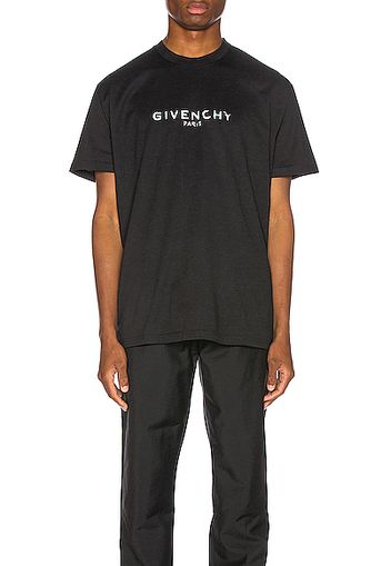 Givenchy Distressed Logo Tee in Black