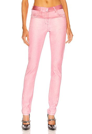 Givenchy Glitter Denim Slim Jean in Pink