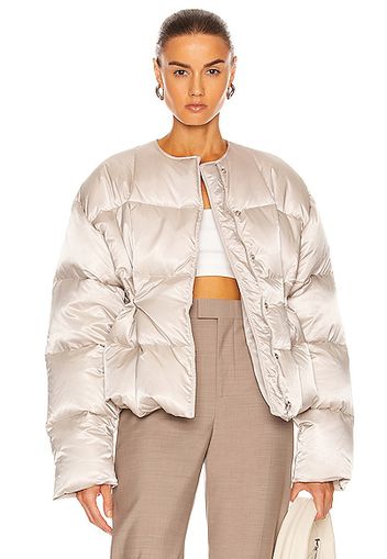 Givenchy Shiny Soft Nylon Puffer Jacket in Light Grey