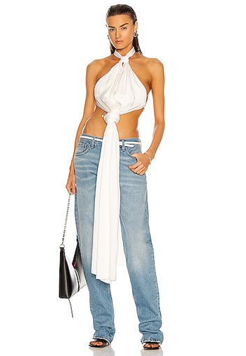 Givenchy Open Back Chain Knotted Halter Top in White