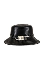 Givenchy Lock Leather Bucket Hat in Black