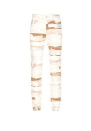 Givenchy Lace & Leather Jeans in White