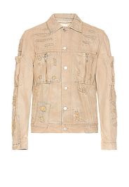 Givenchy Rip & Repair Denim Jacket in Beige