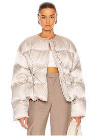 Givenchy Shiny Soft Nylon Puffer Jacket in Light Grey